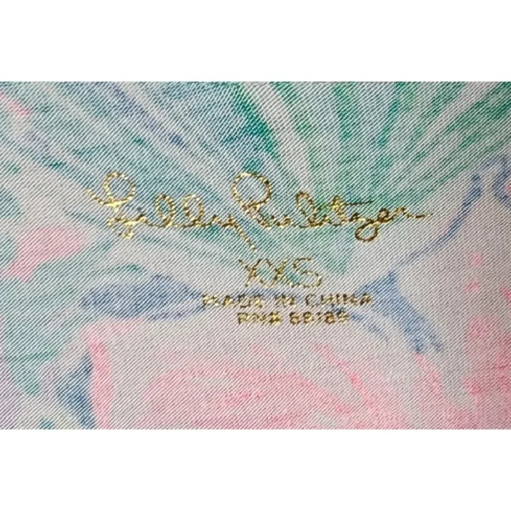 Lilly Pulitzer Women's Sz XXS‎ Long Ruffle Sleeve Button Front Pajama Top Floral